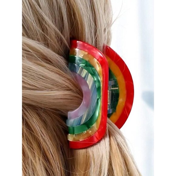 PRIDE RAINBOW ACETATE CLAW CLIP - Picture 2 of 6